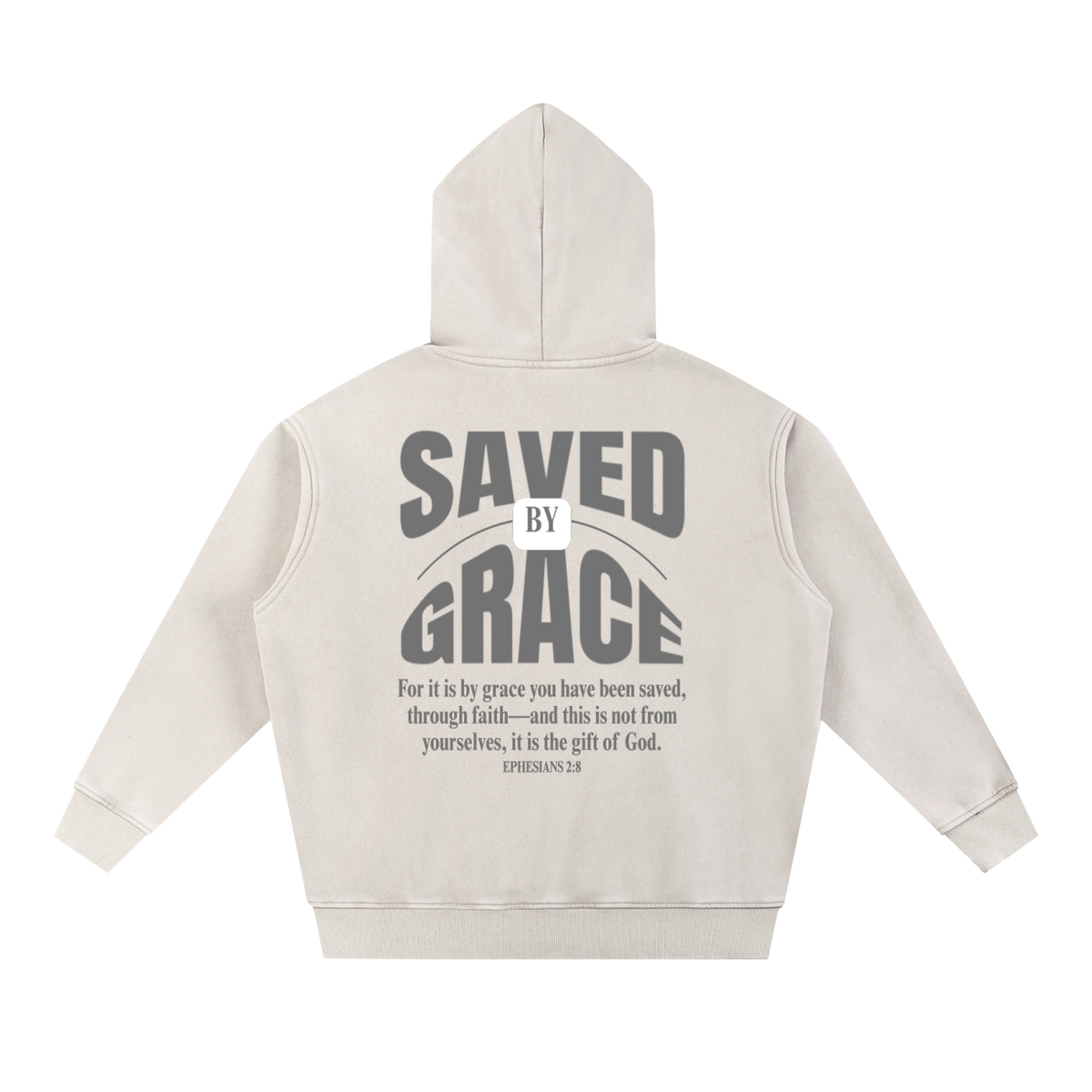 'Saved by Grace' Snow Wash Fleece Hoodie