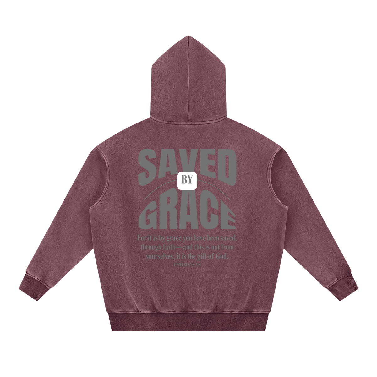 'Saved by Grace' Snow Wash Fleece Hoodie